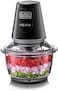 Multi-Function Glass Chopper &amp; Mincer, 400W, XXL 1.2L Bowl, 4-Blade System, Pulse Speed for Precision, Ice Crushing, Compact Sleek Black Design, Easy to Clean, Black