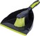 Royalford RF2367GR Dust Pan &amp; Brush Set - Portable Hand Broom with Durable Stiff Bristles Having Frayed and Angled Tips   Hanging Loop Cleaning Tool Perfect for Home or Office Use