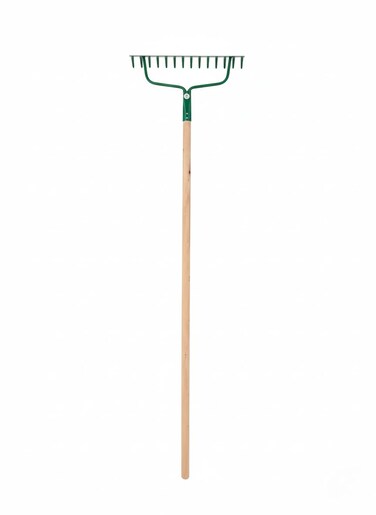 Egardenkart Garden Rake Outdoor - Metal Garden Leaf Rake with Long Wooden Stick for Gardening Tools