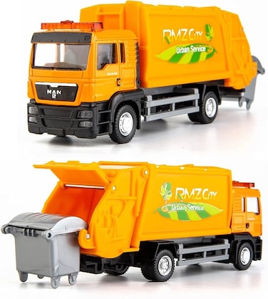 Compatible for Man Garbage Truck Car Model Toy Cars, Zinc Alloy Die-Cast Vehicles Kid Toys for Boy Girl Gift