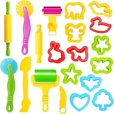 Dough Tools Set, 20 Pcs Playdough Sets For Kids, Playdough Tools And Cutters Toys, Play Dough Tools Plasticine Clay With Cutters, Molds, Rollers, Educational Toy Gift Set (random Colour)