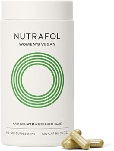 Nutrafol Women's Vegan Hair Growth Supplements, Plant-based, Ages 18-44, Clinically Tested for Visibly Thicker, Stronger Hair, Dermatologist Recommended - 1 Month Supply