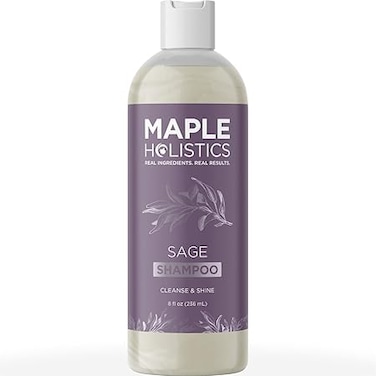Maple Holistics Sage Shampoo for Anti Dandruff with Jojoba, Argan, and Organic Tea Tree Oil - Natural, Sulfate Free Treatment for Women and Men - Safe for Color Treated Hair (8 fl. oz.)