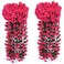 AUKUZI Artificial Hanging Flowers Decorations 2 Pack Violet Ivy Flowers Lifelike Hanging Plant for Outdoor Home Wedding Garden Yard Hanging Baskets Wisteria Garland Decoration (Rose Red)