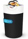Waterproof Laundry Basket Hamper Bin   Collapsible Basket with Foam Protected Aluminum Handles for Dirty Clothes, Blanket, Toys, Kitchen &amp; Home Storage with Large Storage Capacity 90 L (Black)