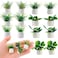 Dollhouse Miniature Bonsai Plant, 14 Pieces Doll House Mini Potted Plant Tiny Artificial Greenery Ornament Dollhouse Decoration Flower Model for Fairy Garden