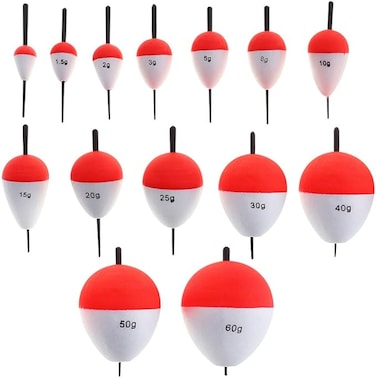 14pcs Fishing Bobbers Hard Foam Snap-on Floats Fishing Floats, Red &amp; White Float Bobbers, Fishing Bobbers Floats FishFloat Spring Slip Bobbers for Crappie Panfish Walleyes