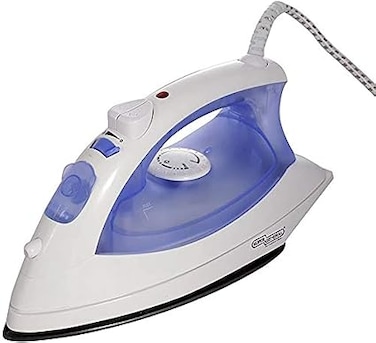 Super General Teflon-base Iron, 1450W - 1750W Power, Lightweight 1.2kg, Compact Design 12.9 W cm x 15.5 D cm x 28.1 H cm, Powerful Burst, 1 Year Warranty