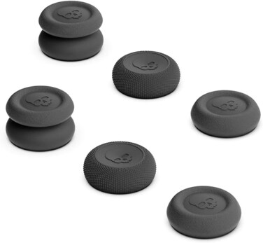 Skin, CQC and FPS Thumb Grip Set Joystick Cap Analog Stick Cap for Nintendo Switch Pro Controller &amp; PS5 / PS4 / Slim/Pro Controller - Black, 3Pairs(6pcs)