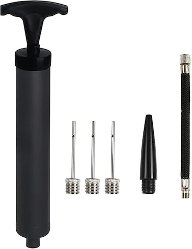 10" Portable Hand Air Ball Pump Inflator Kit with Needle, Nozzle, Extension Hose for Soccer Basketball Football Volleyball Water Polo Rugby Exercise Sports Ball Balloon Swim Inflatables