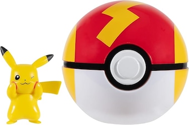 Pokemon Clip &lsquo;N&rsquo; Go Pikachu and Fast Ball - Includes 2-Inch Battle Figure and Fast Ball Accessory