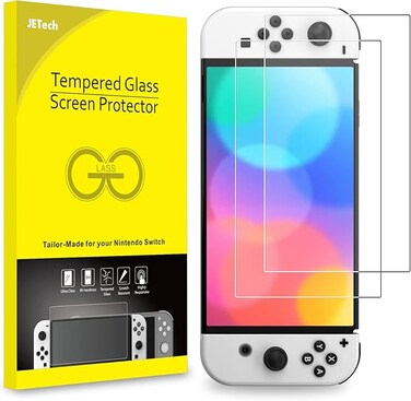 Screen Protector Compatible with Nintendo Switch (OLED Model) 7-Inch 2021 Release, Tempered Glass Film, 2-Pack