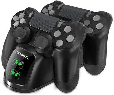 PS4 Controller Charger, Dual Shock 4 Controller Charging Docking Station with LED Light Indicators and bottom light for PS4/PS4 Slim/PS4 Pro Controller