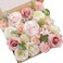 LAROKO Artificial Flowers Fake Flowers for Cake DIY Wedding Bouquets Cake Decoration, Mixed Roses Combo Blush Pink and White Flower Centerpieces Arrangements for Party Table Chair Decor