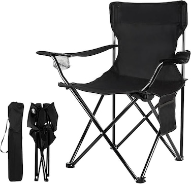 century Portable Camping Chairs Enjoy The Outdoors with a Versatile Folding Chair, Sports Chair, Outdoor Chair &amp; Lawn Chair, Black