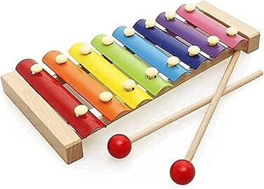 Wooden Kids Educational Piano Xylophone, Educational Musical Instruments Toy, 8 Key Scales (Xylophone)