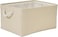 ECVV Collapsible Rectangular Storage Basket with Handles, Storage Bins Organizer Basket Used for Organizing Shelves, Closets, Clothes, and Toy, Beige (Medium (36 * 26 * 17cm))