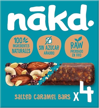 Salted Caramel   Raw Fruit &amp; Nut Bars   100% Natural Ingredients   No Added Sugar   4 x 35g
