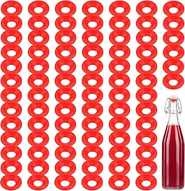 Boao 70 Pieces Silicone Rubber Gaskets Washer for Swing Flip Bottles Swing Top Washers Leak-proof Seal s for Home Brew Beer Soda Bottle Sealing Use