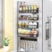 HOOJO&reg; Magnetic Spice Rack for Refrigerator, 5 Pack Magnetic Shelf, Moveable Magnetic Fridge Organizer with 10-Hook Rack, Seasoning Organizer for Kitchen Organization and Storage (5 Pack)