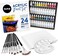 40 Acrylic Paint Set for Adults &amp; Kids with 24 Acrylic Paints (22ml), 10 Painting Brushes, 5 Canvas for Acrylic Painting (8x10) &amp; 1 Palette