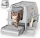 Supreouts Stainless Steel Cat Litter Box with Lid, XL Extra Large Litter Box for Big Cats, Enclosed Removable Metal Litter Box with High Sided Enclosure, Anti-Leakage, Non-Sticky, Easy Cleaning