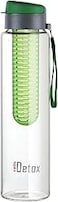 Cello Detox Fruit &amp; Tea Infuser Glass Water Bottle Leak Proof BPA Free Durable, 750ml, Green (Pack of 1)