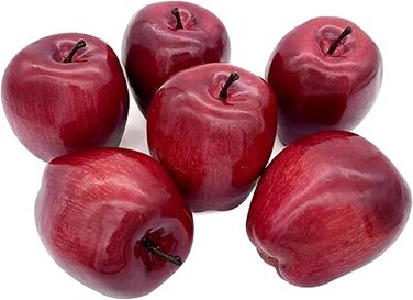 Lorigun Artificial Apples Fake Red Apples Delicious Fruits for Decoration, Decorative Fruits, Fake Large Red Apples 6pcs
