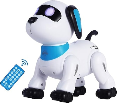 Remote Control Robot Dog Toy, Programmable Interactive &amp; Smart Dancing Robots for Kids 5 and up, RC Stunt Toy Dog with Sound LED Eyes, Electronic Pets Toys Robotic Dogs for Kids Gifts