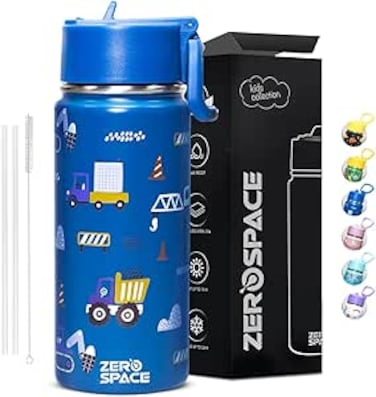 ZeroSpace Water Bottle for Kids, 500ml Kids Water Bottle for School, Stainless Steel Water Bottle for Kids, Double Wall Insulated Water Flask, Baby Water Bottle, BPA Free Steel Bottles (Navy Blue)