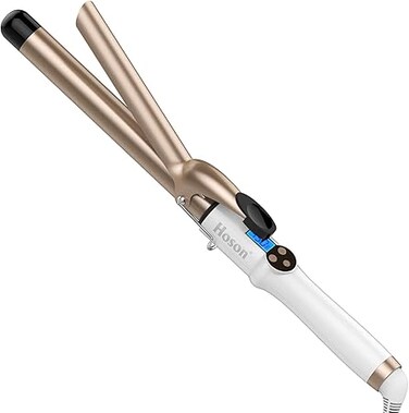 Hoson 1 Inch Curling Iron Professional Ceramic Tourmaline Coating Barrel Hair Curler, LCD Dispaly with 9 Heat Setting(225&deg;F to 450&deg;F for All Hair Types, Glove Include)