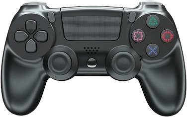 Wireless Gamepad Controller Compatible with PS4 Console/Pro/Slim and PC has 6 Axis motion sensor, Dual Vibration Motor, Audio Jack Black