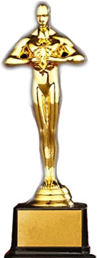 1PC 22cm Height Gold Award Trophies Oscar Statuette Trophy Award for Party Celebrations Ceremony Appreciation Sport Awards Music competition Ideal Funny Gift