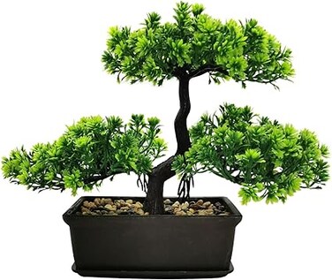 Funito Artificial Bonsai Tree Juniper Faux Plants Indoor Small Fake Plants Decor with Ceramic Pots for Home Table Office Desk Bathroom Shelf Bedroom Living Room Farmhouse Decorations
