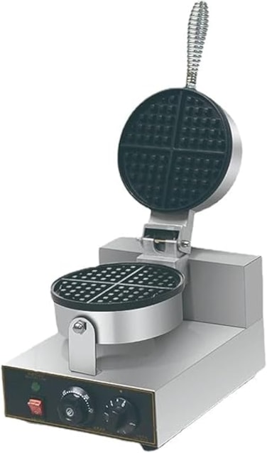 KAUFMAN Commercial Waffle Maker, 1200W Stainless Steel Non-stick Electric Waffle Machine,Temperature and Time Control Waffle Waffle Maker for Home,Commercial Use (SINGLE WAFFLE)