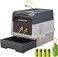 Horizon Cat Litter Box Large with Two Way Entry &amp; Exit, Spacious and Easy to Clean Cat Box for All Cat Sizes, Closed Large Cat Litter Box with Lid, 35x36x48 Cm 4 Trash Bag Rolls, Scoop &amp; Bag Dispenser