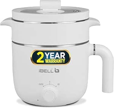 iBELL MPK15M Premium Multi Purpose Kettle/Cooker with 2 Pots and Egg Boiler Tray, 1.5 Litre (White)