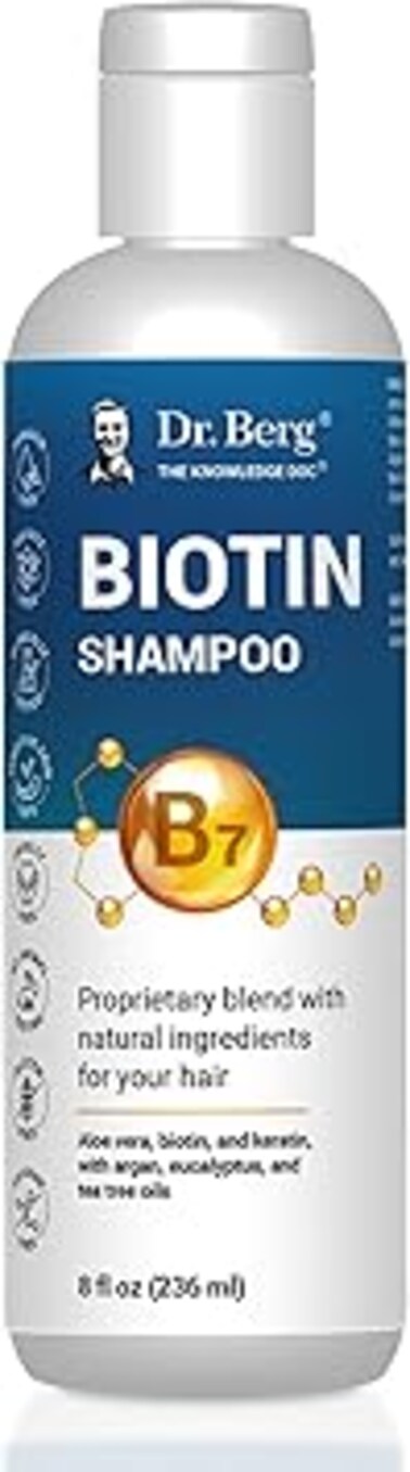 Dr. Berg Biotin Shampoo for Men &amp; Women (Improved High-Performance Formula) - Independently Tested &amp; Certified Paraben- Sulfate- &amp; Silicone-Free - Infused w/Biotin, Argan Oil &amp; Botanicals - 8 Fl oz