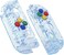 Joycon Case &amp; Buttons, DIY Replacement Case Grips Skin Shell &amp; Buttons Conversion Kit for Nintendo Switch/Switch OLED Joycon Controller Transparent Glacier Blue [NO Joy Con]