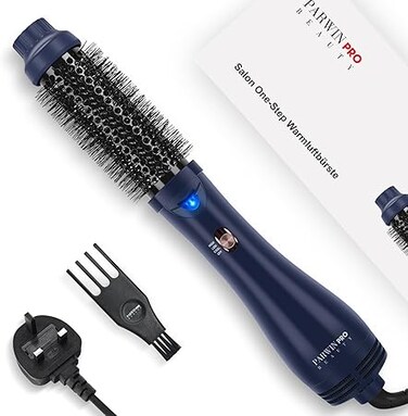 PARWIN PRO BEAUTY One-Step Hair Dryer Brush, Blow Dry Hair Brush, 4 in 1 Hot Brushes for Drying, Volumizing, Straighten, Negative Ion Care Hot Air Brush, 1000W, Prussian Blue
