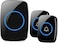 Wireless Doorbell,Waterproof Door Bell Kit, Distinguish front and rear doors, Over 1000 feet Range and 60 Chime, 5 Levels Volume and LED Flash, for Home Office Classroom