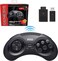 Retro-Bit Sega Genesis 2.4 Ghz Wireless Controller for Sega Genesis Original/Mini, Switch, PC, Mac - Includes Controller, 2 Receivers &amp; Storage Case (Black)