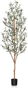 Kazeila Artificial Olive Tree 180cm Large Artificial Plant Indoor with Fruits Fake Silk Olive Plant in Pot for Home Decoration(1Pack)