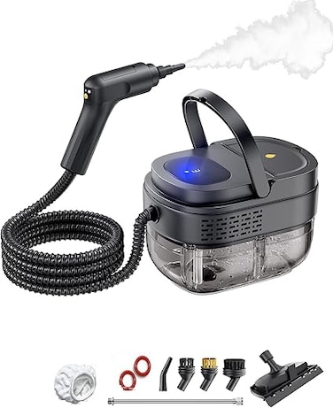 1600MLHandheld Steam Cleaner, 2500W Portable Steam Cleaner 3-Speed Adjustable Handle, High-Temperature steamer for Car, Home kitchens, Camping