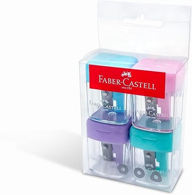 Minibox Sharpener 4pc Pastel Colours,Suitable for graphite and colour pencils