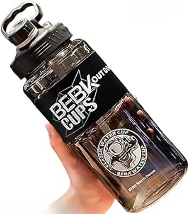 Large Water Bottle 1.7L,Leak Proof Sport Water Bottle for Men BPA Free Material for Fitness Gym Outdoor Sports Kids School Fitness (black)