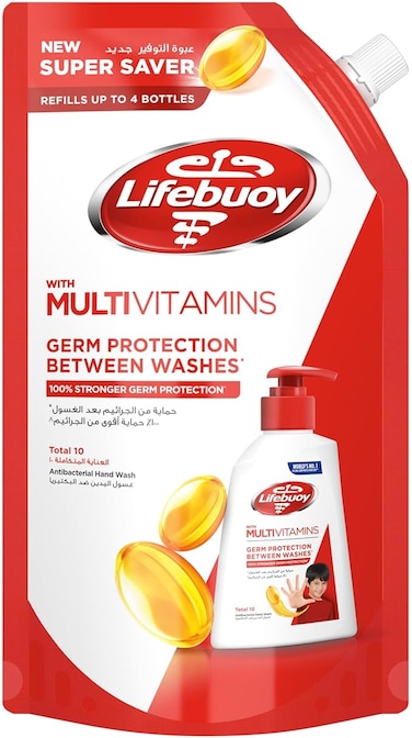 Lifebuoy   Hand Wash Refill   Total 10, kills germs in 10 sec   Antibacterial   Herbal   1 L