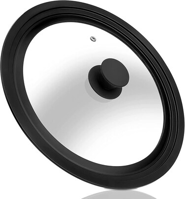 Lid for Pots, Pans and Skillets - Tempered Glass Lid with Heat Resistant Silicone Rim Fits 24-28 Diameter Cookware, Replacement Lid for Frying Pan and Cast Iron Skillet(24 26 28)