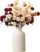 10Pcs Realistic Artificial Chrysanthemum Flowers + 2Pcs Premium Eucalyptus Leaves, Lifelike Pompons for Elegant Floral Arrangements, Vibrant Home Decor (Mixed Orange)