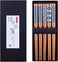 Antner 5 Pairs Natural Bamboo Chopsticks Reusable Classic Japanese Style Chop Sticks Gift Sets, Dishwasher Safe, 8.8 Inch/22.5cm